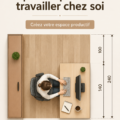 Aménagement d'un bureau à domicile chaleureux et fonctionnel