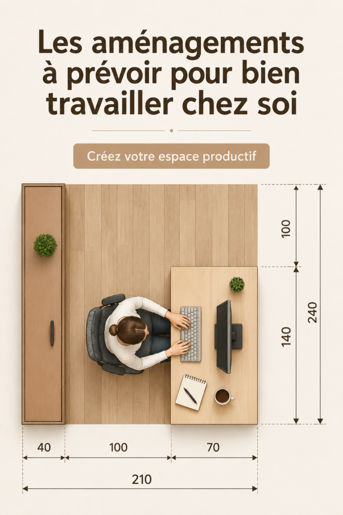 Aménagement d'un bureau à domicile chaleureux et fonctionnel