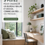 Aménagement d'un bureau moderne et design avec des touches personnelles et pratiques.