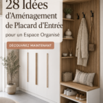 Aménagement d'un placard d'entrée organisé avec un espace de rangement stylé.