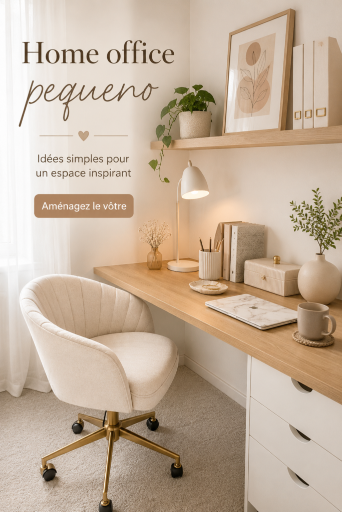 Aménagement chaleureux d'un bureau à domicile