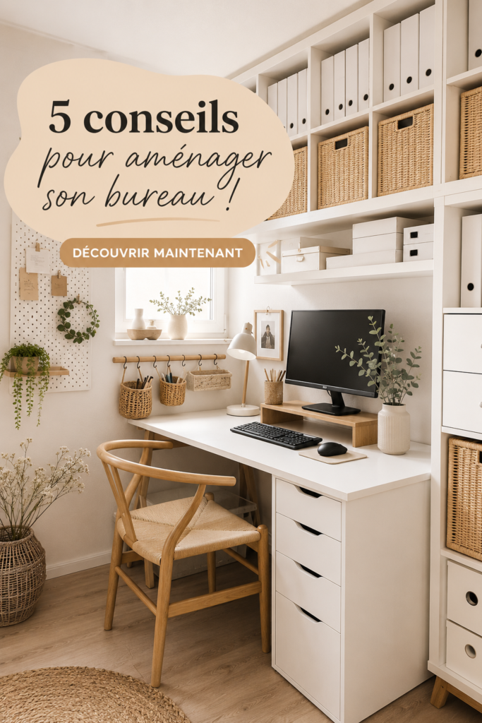 Aménagement d'un bureau fonctionnel et design avec un mobilier moderne.
