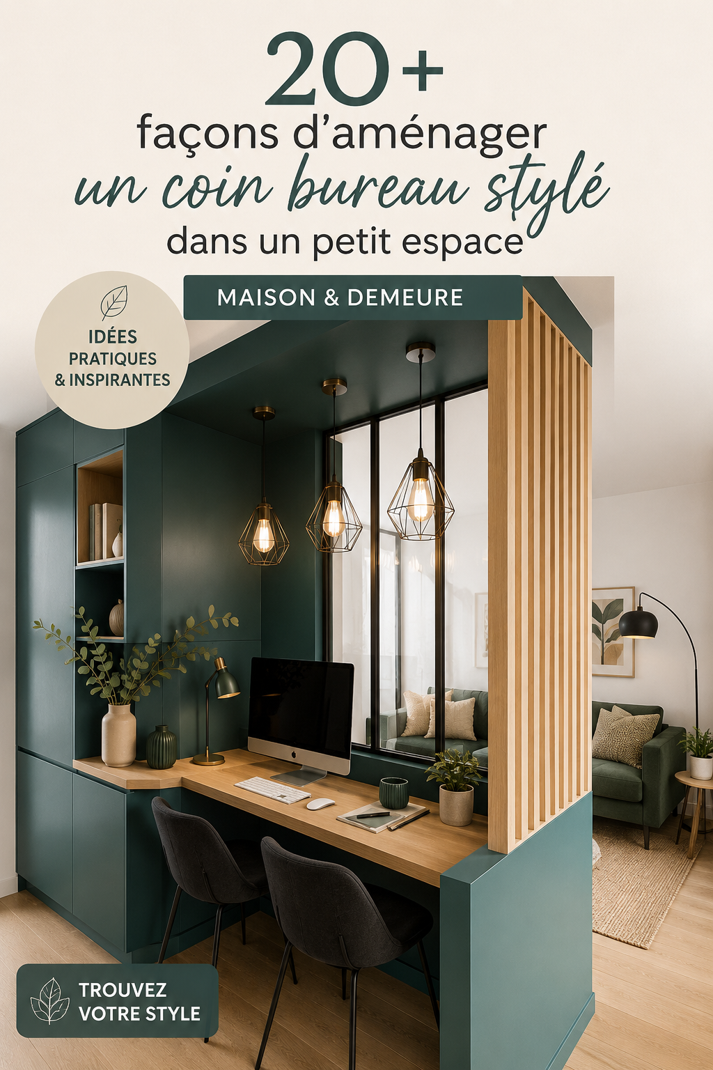 Aménagement d'un coin bureau stylé dans un petit espace