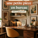 Un aménagement cosy d'un petit bureau dans une pièce moderne, avec une décoration inspirante.