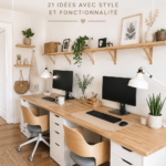 bureau à la maison pour deux personnes, décoration et aménagement