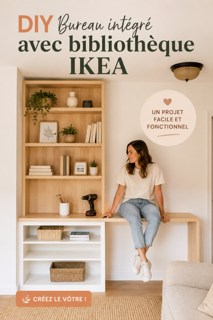 Vue d'un bureau intégré IKEA bien aménagé dans un intérieur moderne.