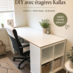 Bureau DIY avec étagères Kallax dans un intérieur moderne et chaleureux