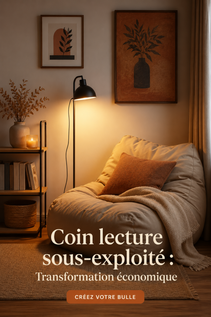Un coin lecture cosy avec un fauteuil et une lampe douce