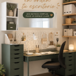 bureau bien organisé avec des accessoires pratiques pour le rangement