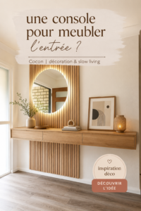 Console d'entrée moderne en bois avec décoration minimaliste