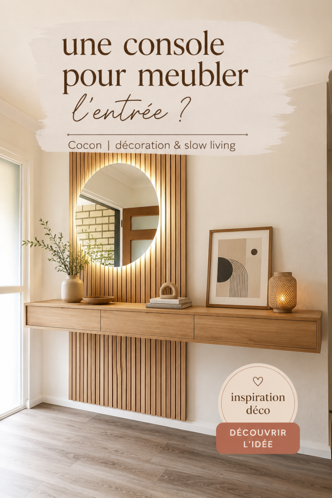 Console d'entrée moderne en bois avec décoration minimaliste