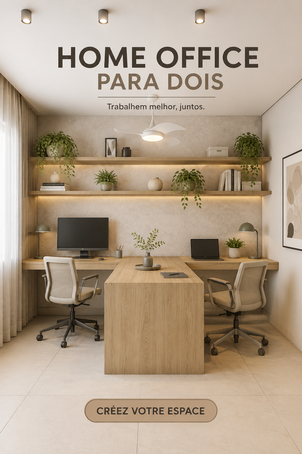 Un duo travaillant ensemble dans un bureau aménagé avec goût.