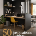 Un bureau bien décoré avec des plantes et des accessoires colorés