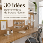 Bureau bien décoré avec des plantes et une lumière naturelle.