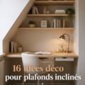 Décoration moderne d'un salon avec un plafond incliné
