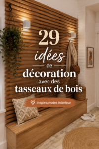 Décoration intérieure mettant en avant des tasseaux de bois dans un salon chaleureux.