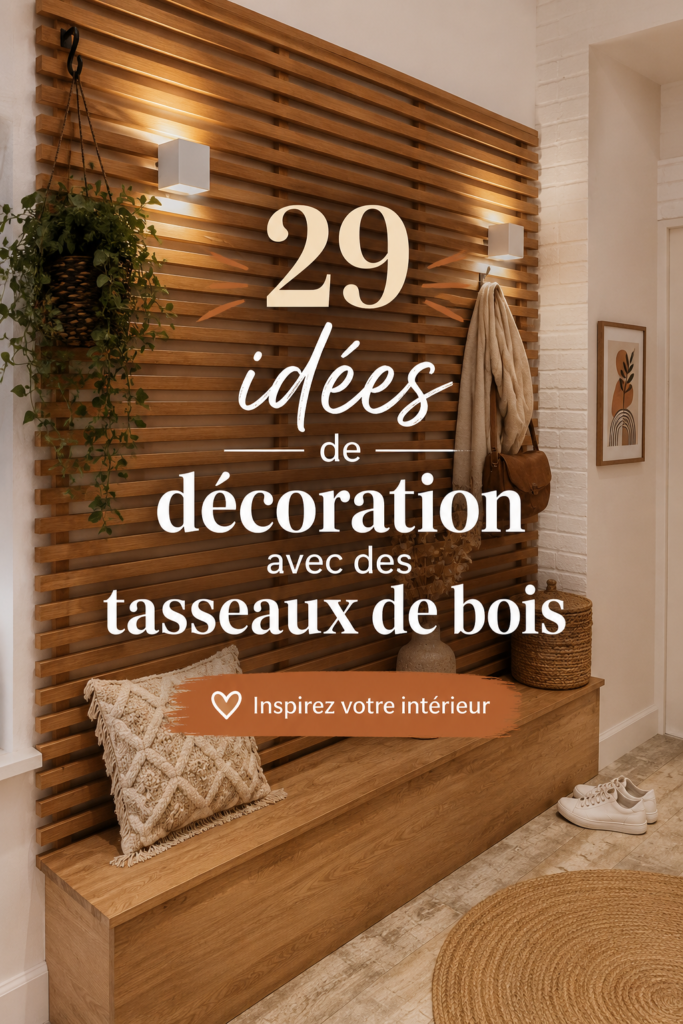 Décoration intérieure mettant en avant des tasseaux de bois dans un salon chaleureux.
