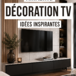 Coin de salon avec télévision joliment décorée