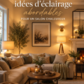 Salon chaleureux avec un éclairage douillet et agréable