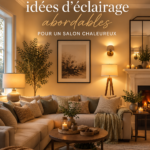 Salon chaleureux avec un éclairage douillet et agréable