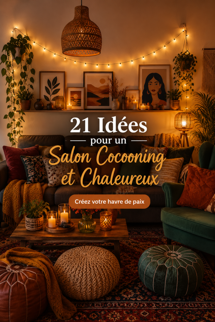 Un salon cocooning avec des couleurs chaleureuses et des meubles confortables