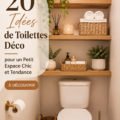 Des toilettes décorées avec des couleurs tendances et des éléments de rangement stylés.