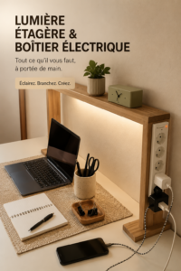 Un makers light et une box d'alimentation sur un bureau lumineux, illustrant la créativité DIY.