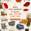 Intérieur élégant avec des meubles Mid-Century Modern