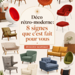 Intérieur élégant avec des meubles Mid-Century Modern