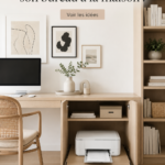 Un bureau bien organisé avec des fournitures de bureau rangées