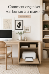 Un bureau bien organisé avec des fournitures de bureau rangées