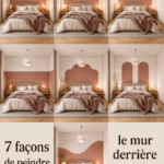 Un mur de chambre peint en couleurs chaleureuses avec des éléments de décoration.