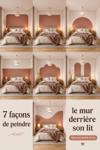 Un mur de chambre peint en couleurs chaleureuses avec des éléments de décoration.