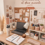 Un petit bureau moderne avec une décoration murale inspirante et organisée.