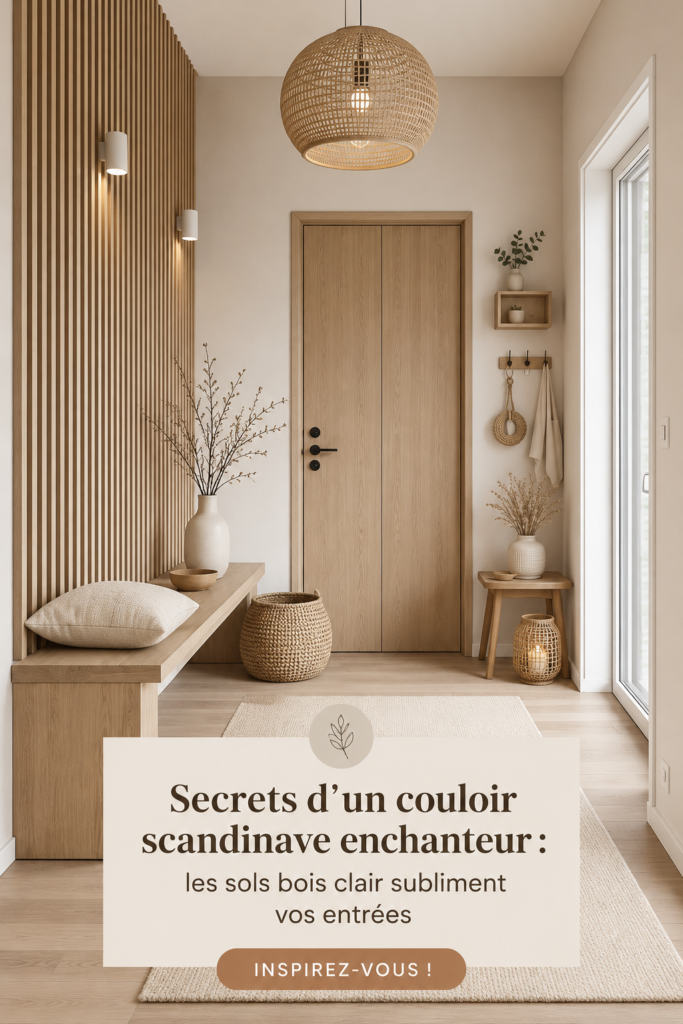 Entrée lumineuse avec un sol en bois clair au style scandinave