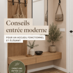 Hall d'entrée moderne avec des meubles pratiques et un décor élégant.