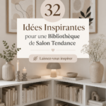 Une belle bibliothèque moderne agencée dans un salon élégant avec des livres et des décorations.