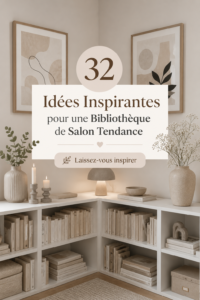 Une belle bibliothèque moderne agencée dans un salon élégant avec des livres et des décorations.