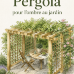 Une pergola en bois dans un jardin, offrant un espace ombragé pour se détendre.