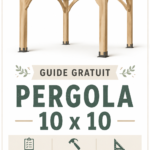 Pergola 10x10 en bois dans un jardin verdoyant