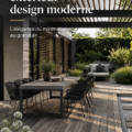 Terrasse moderne décorée avec du mobilier élégant et des plantes
