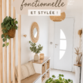 Entrée stylée avec un meuble de rangement pratique et une décoration chaleureuse