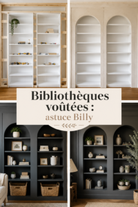 Étigeres arquées dans un salon moderne, apportant style et fonctionnalité.