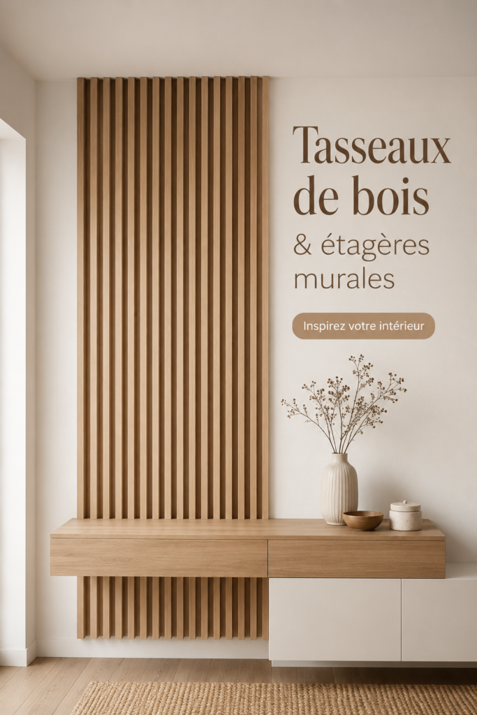 Étagères murales en bois fabriquées avec des tasseaux, décorées de livres et plantes