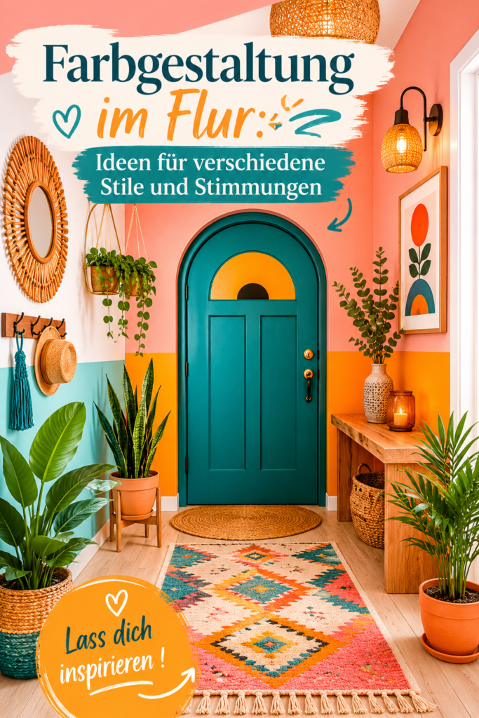 Un couloir bien décoré avec des teintes douces et accueillantes.