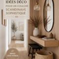 Un couloir décoré dans un style scandinave avec des couleurs neutres et des matériaux naturels.