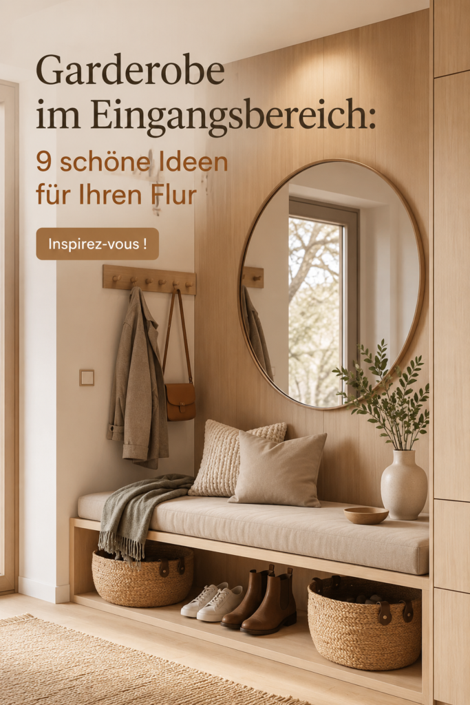 Entrée moderne avec une garde-robe bien aménagée et organisée
