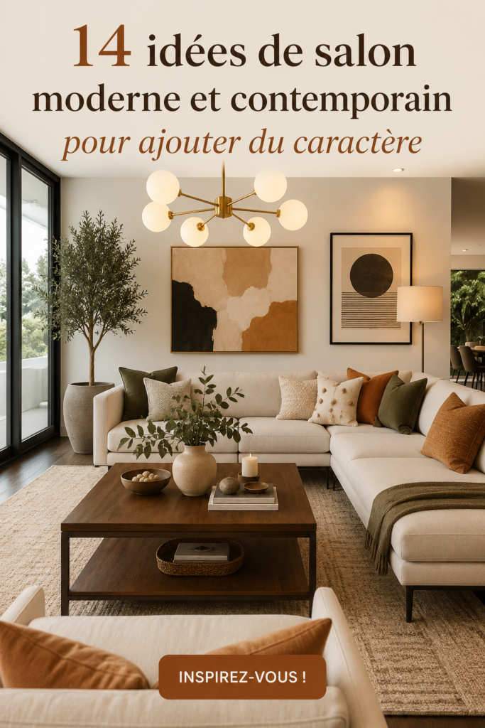 Un salon moderne et accueillant avec des touches de décoration personnalisée.