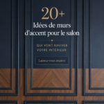 Un salon moderne avec un mur d'accent coloré et chaleureux, décoré avec des accessoires élégants.