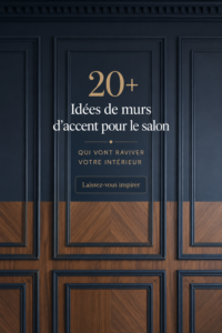 Un salon moderne avec un mur d'accent coloré et chaleureux, décoré avec des accessoires élégants.